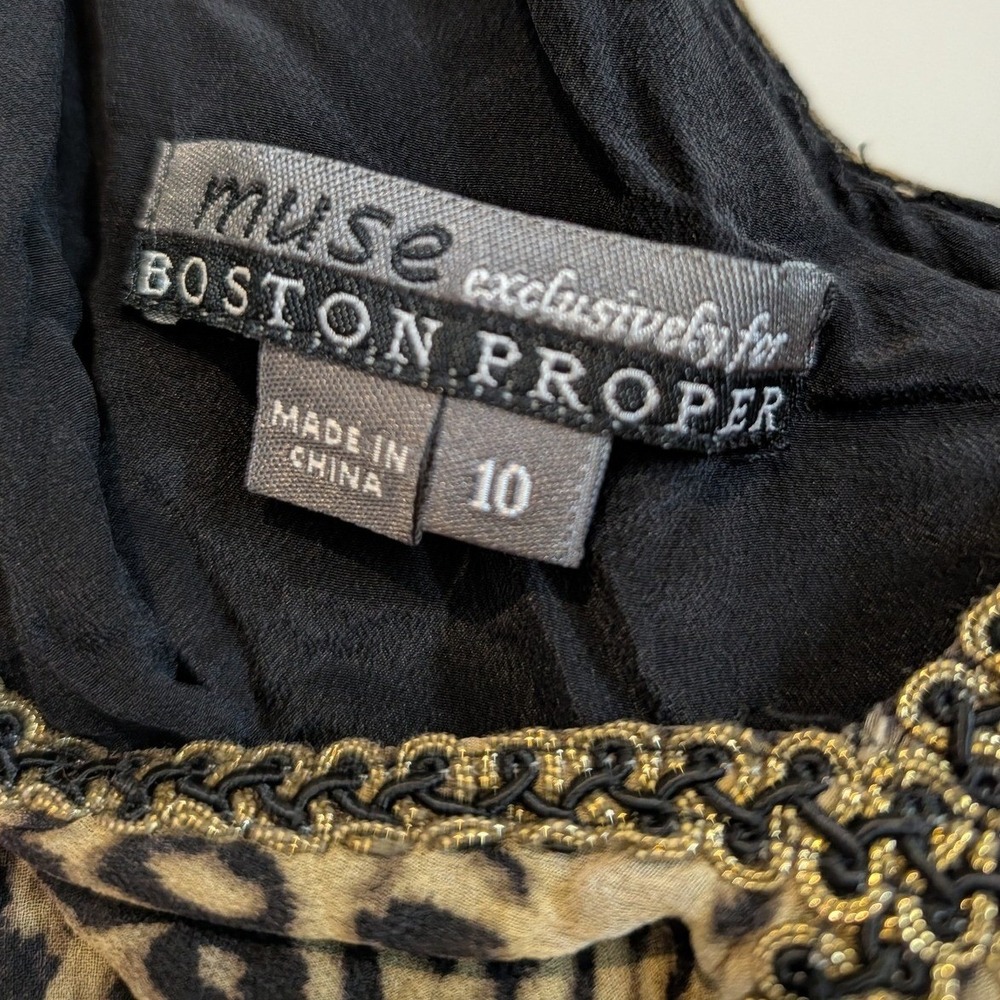 Boston Proper Muse Silk Leopard Print Dress - Picture 3 of 5
